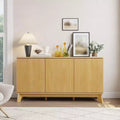 58 Sideboard Buffet Cabinet, Entryway Coffee Bar Cabinet with Fluted Doors & Adjustable Shelves, Modern Media Console Table, Floor Cupboard Cabinet