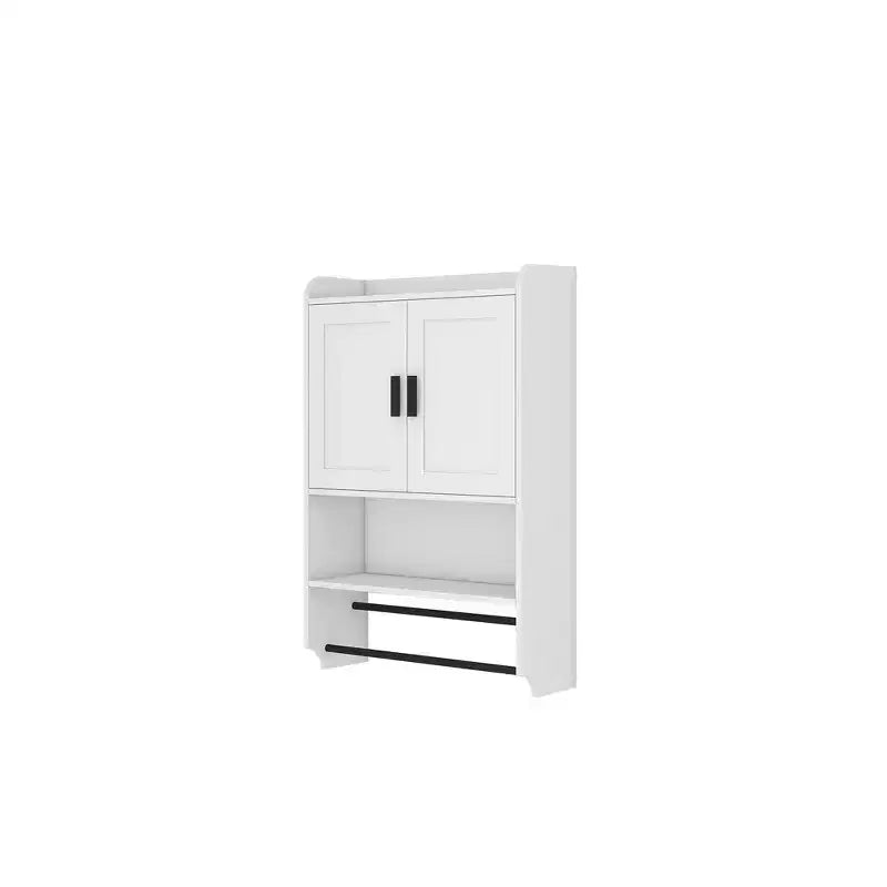 Bathroom Wall Cabinet Space-Saving over Toilet Storage Cabinet with 2 Adjustable Shelf, Towel Bar, and Paper Holder, for Bathroom, Kitchen