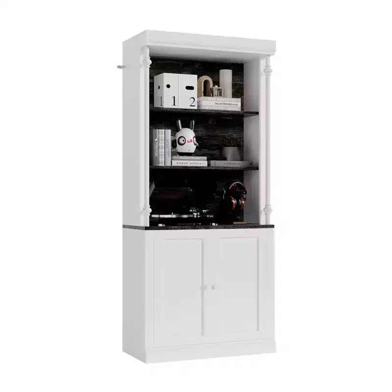 71 Tall Bookshelf with LED Lights, 5-Tier Open Bookcase with Adjustable Shelves,Floor Standing Wooden Storage Organizer for Living Room, Home Office