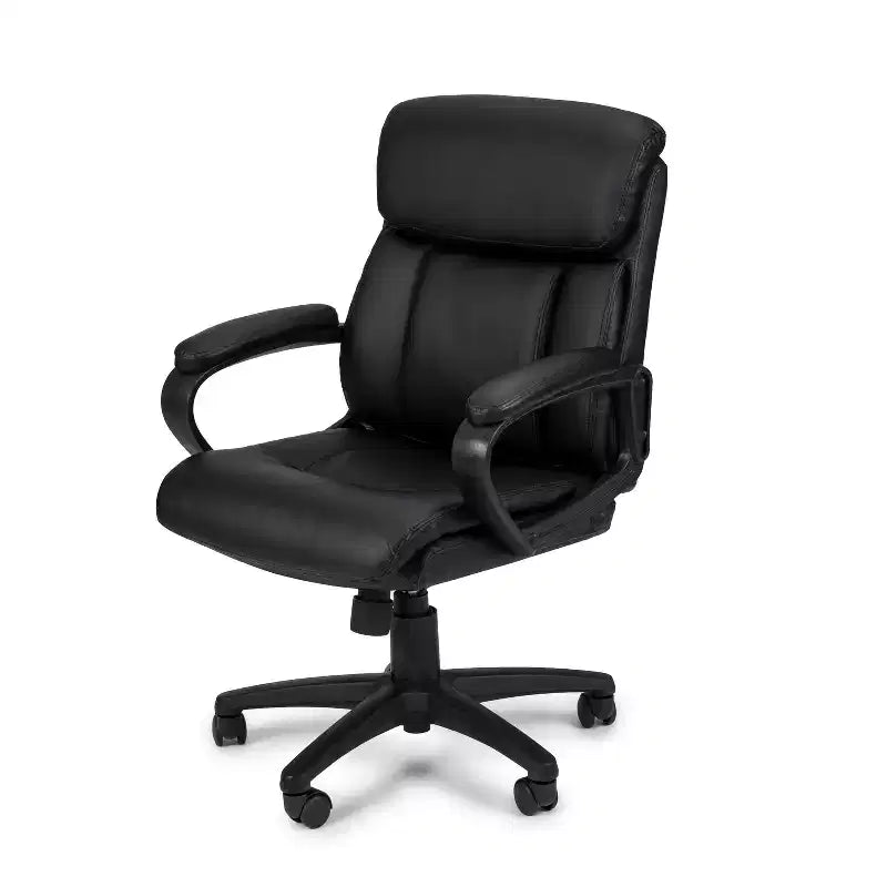 HomeStock 38 in.H Adjustable Height Black Faux Leather Seat Material with Swivels Office Chairs