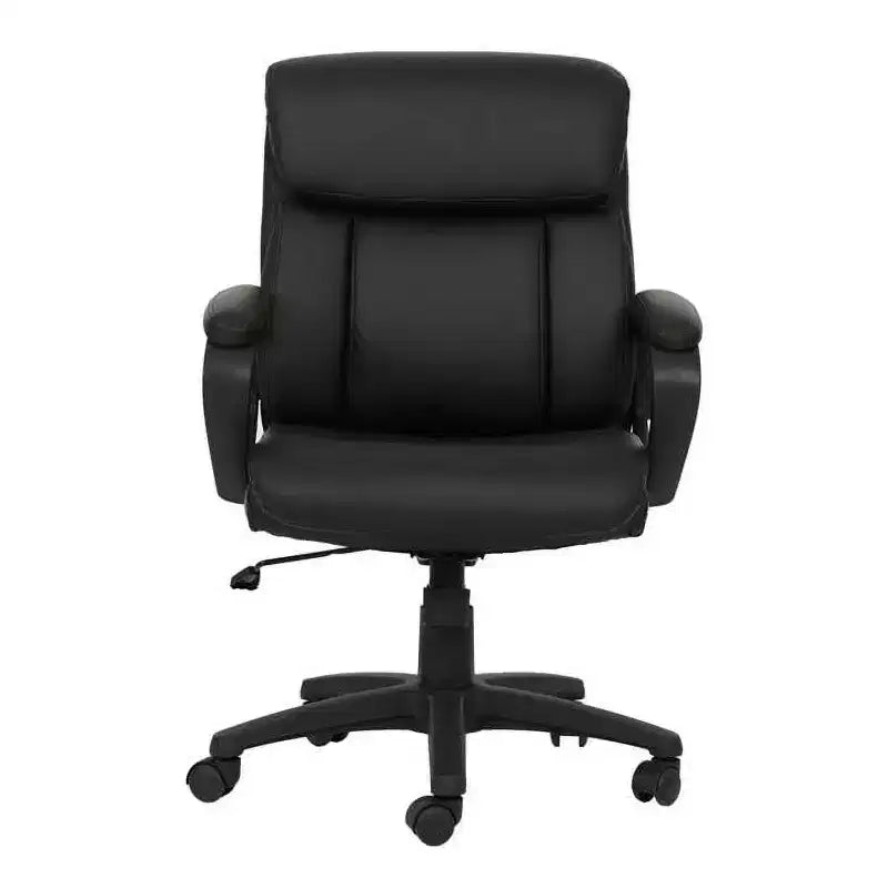 HomeStock 38 in.H Adjustable Height Black Faux Leather Seat Material with Swivels Office Chairs