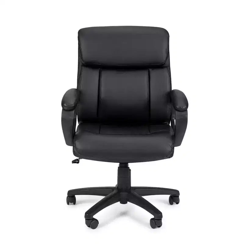 HomeStock 38 in.H Adjustable Height Black Faux Leather Seat Material with Swivels Office Chairs