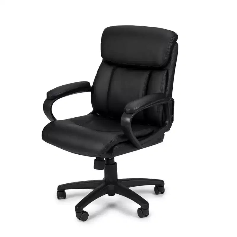 HomeStock 38 in.H Adjustable Height Black Faux Leather Seat Material with Swivels Office Chairs