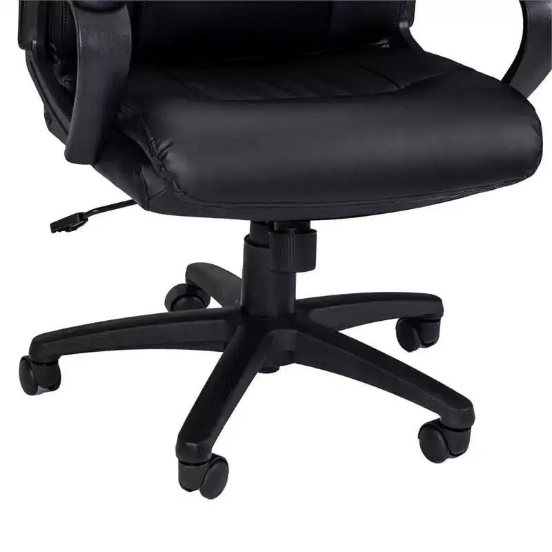 HomeStock 38 in.H Adjustable Height Black Faux Leather Seat Material with Swivels Office Chairs
