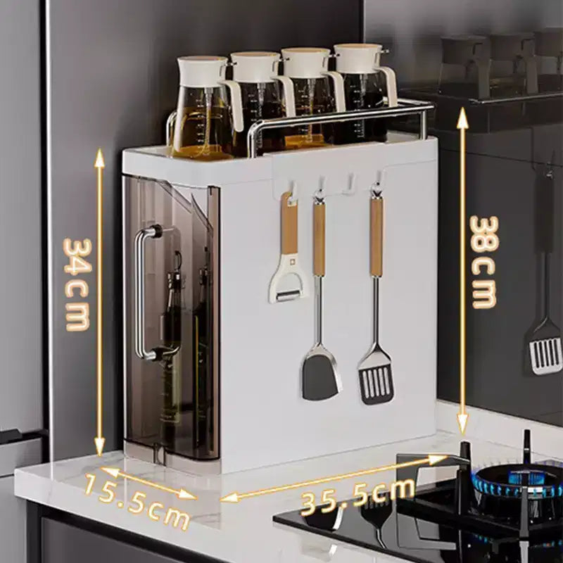 Plastic Kitchen Storage Rack - Multifunctional Home Desktop Storage Cabinet, Drawer-Style Storage, Gap Cabinet