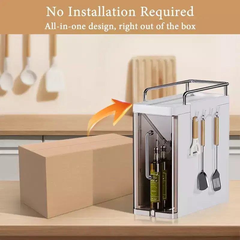 Plastic Kitchen Storage Rack - Multifunctional Home Desktop Storage Cabinet, Drawer-Style Storage, Gap Cabinet