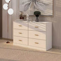 6 Drawer Double Dresser Wood Clothing Organizer Engineered Wood Dresser With Sturdy Legs For Living Room Hallway Nursery Bedroom