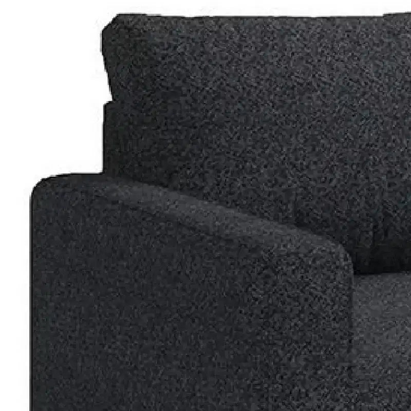 Royal Hampton Accent Sofa Chair, Black Boucle Seat with Metallic Undertone, Gold Legs
