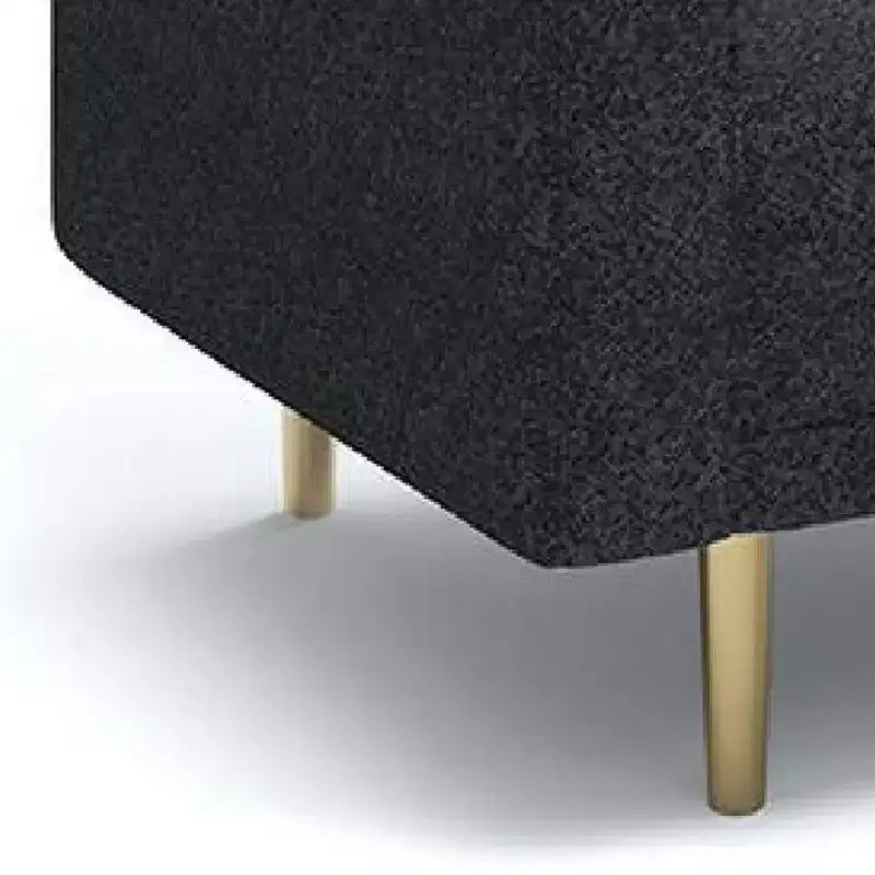 Royal Hampton Accent Sofa Chair, Black Boucle Seat with Metallic Undertone, Gold Legs