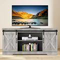 63 Farmhouse TV Stand with Storage, Barn Doors & Adjustable Shelves, Modern Entertainment Console for 65 Inch TVs, for Living Room, Bedroom