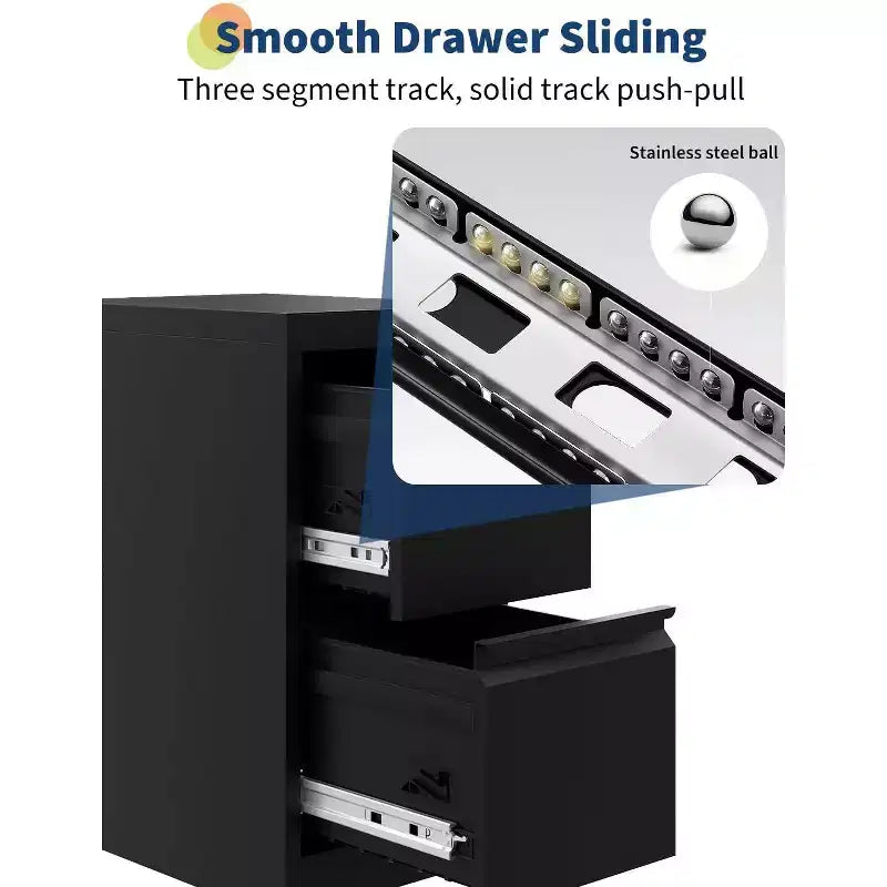 2-Drawer Lockable File Cabinet, Vertical Metal File Cabinet, Sturdy and Durable Home Office File Storage, Assembly Required