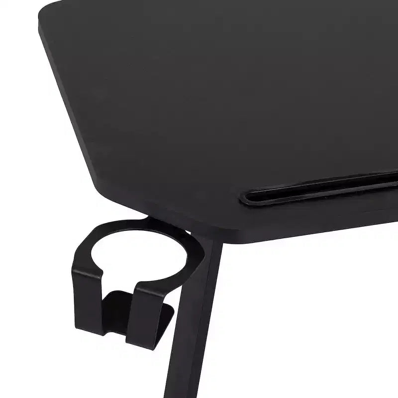 Gaming Desk with Shelf & Accessory Holders, Black