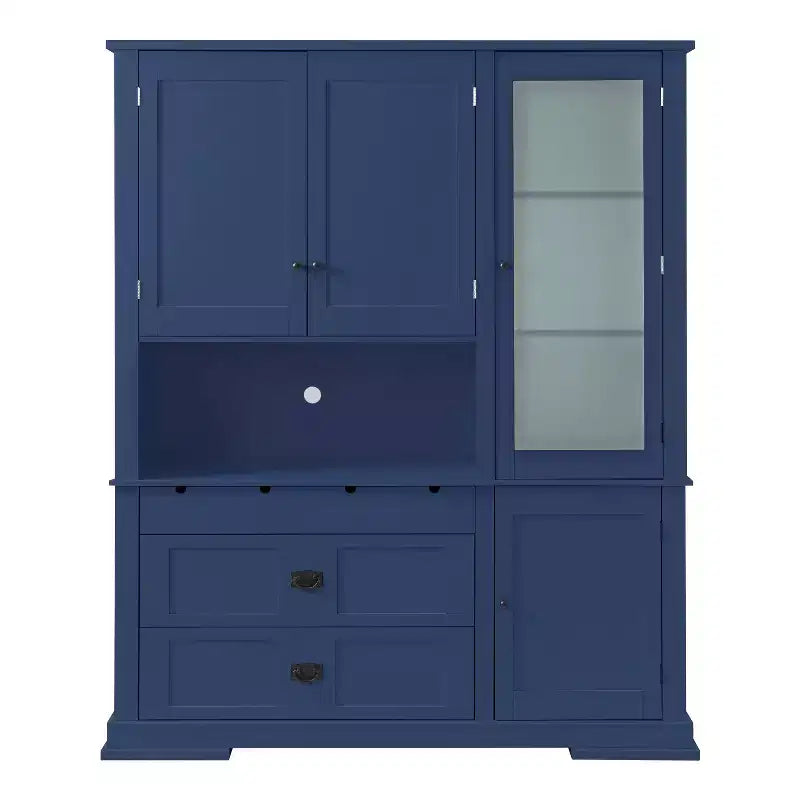 GDFStudio Michelson 63.3 Farmhouse Tall Freestanding Buffet with Drawers and Adjustable Shelves