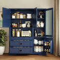 GDFStudio Michelson 63.3 Farmhouse Tall Freestanding Buffet with Drawers and Adjustable Shelves