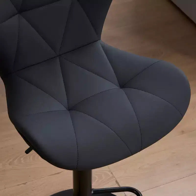 FERPIT Set of 2 Modern Adjustable Height Bar Stools Padded PU Leather Swivel Stools