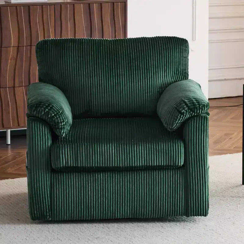 Swivel Accent Chair Upholstered Armchair Single Sofa Couch Cushioned Reading Chair - ModernLuxe