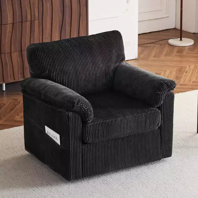Swivel Accent Chair Upholstered Armchair Single Sofa Couch Cushioned Reading Chair - ModernLuxe