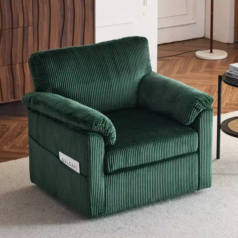 Swivel Accent Chair Upholstered Armchair Single Sofa Couch Cushioned Reading Chair - ModernLuxe