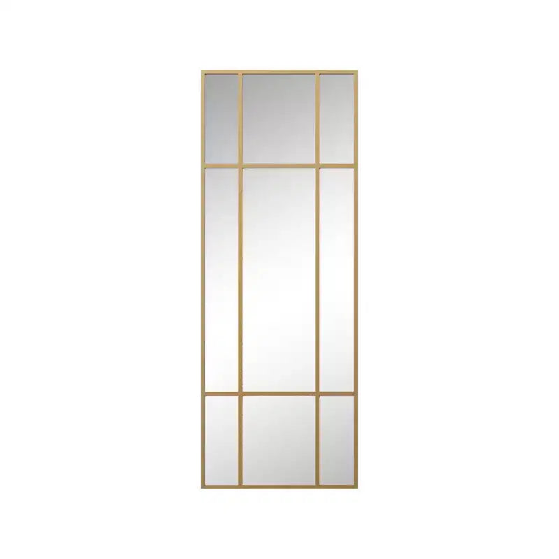 HomeRoots 63 Gold Iron Window Pane Geometric Framed Full Length Hanging Mirror