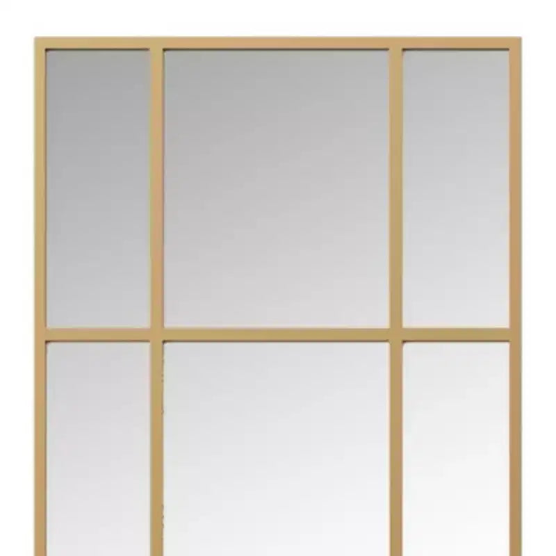 HomeRoots 63 Gold Iron Window Pane Geometric Framed Full Length Hanging Mirror