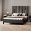 Bed Frame with Adjustable Headboard, Platform Bed Frame with Linen Upholstered, Wooden Slats Support, Noise Free, No Box Spring Needed