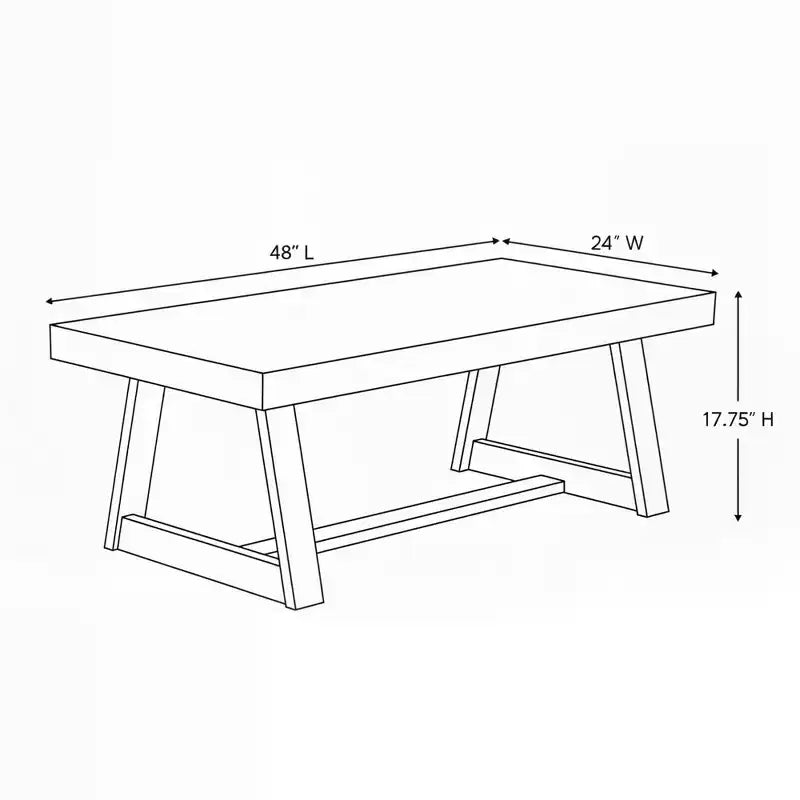 Classic Rectangular Coffee Table (48in x 24in / 1220mm x 610mm)