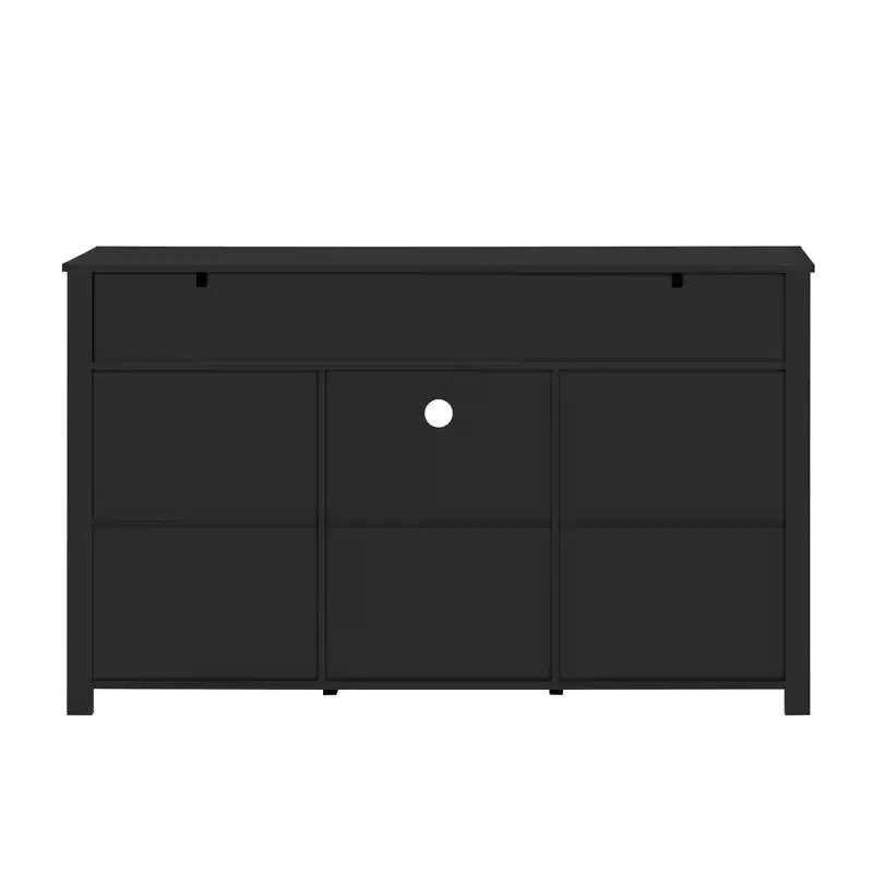 55''W Sliding Barn Door Sideboard Buffet Cabinet, 3 Drawers, Adjustable Shelves, Industrial Storage - ModernLuxe