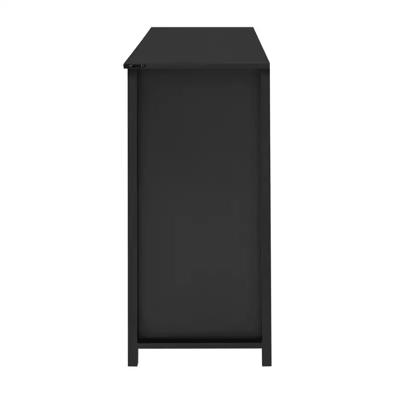 55''W Sliding Barn Door Sideboard Buffet Cabinet, 3 Drawers, Adjustable Shelves, Industrial Storage - ModernLuxe