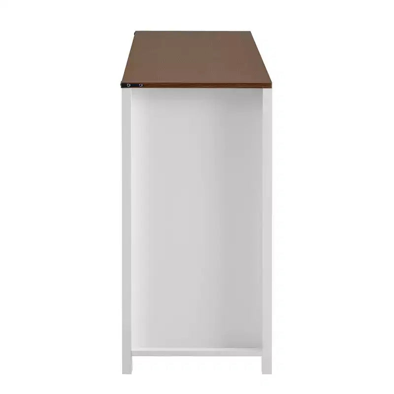55''W Sliding Barn Door Sideboard Buffet Cabinet, 3 Drawers, Adjustable Shelves, Industrial Storage - ModernLuxe