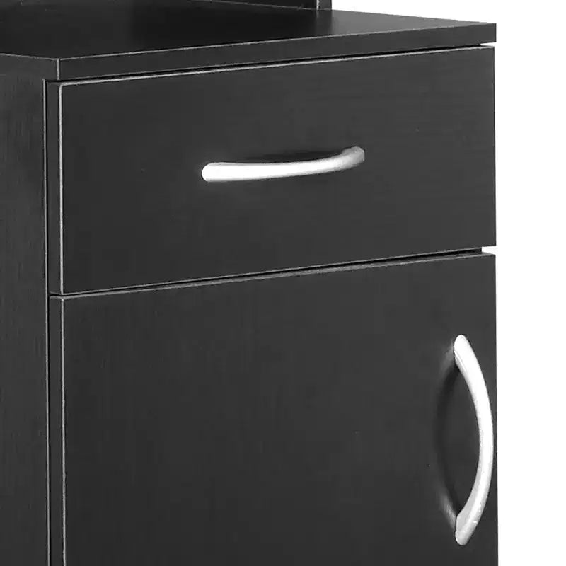 Karl HomeStanding 5 Compartments 1 Drawer 1 Door MDF Barber Cabinet Black