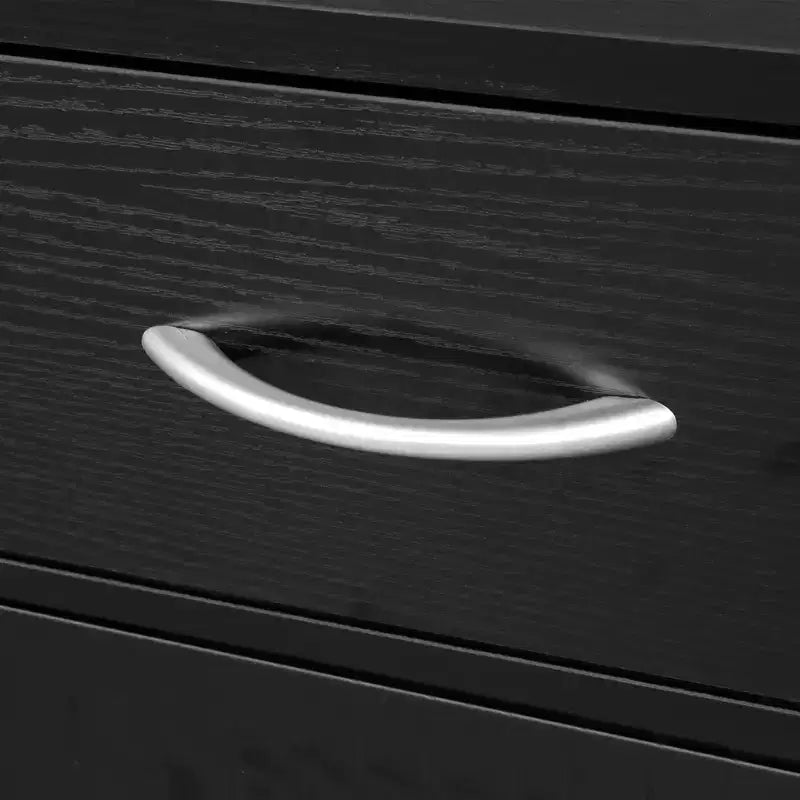 Karl HomeStanding 5 Compartments 1 Drawer 1 Door MDF Barber Cabinet Black