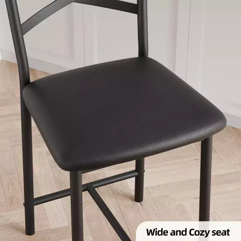 GustoWave Set of 2 Counter Height Bar Stools 26 Metal Dining Chairs with X Back, Thick PU Leather Cushion,Waterproof Seat for Dining Room