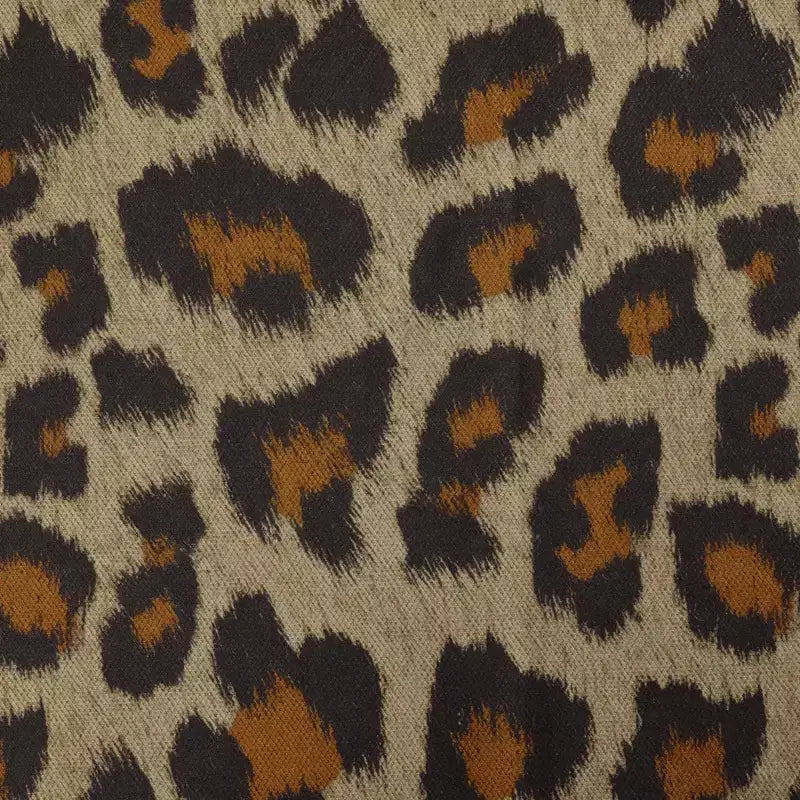 Bekrvio Round Storage Ottoman with Leopard Print Upholstery, Skirted Accent Footrest with Solid Acacia Wood Frame (500 lbs) for Living Room