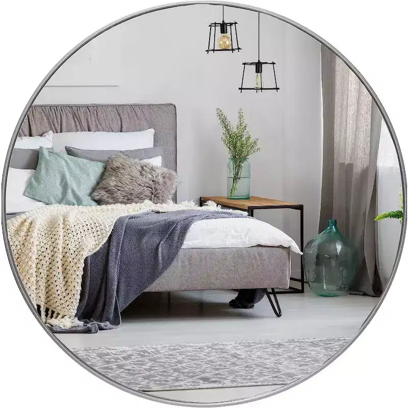 TUYOHW 36 Inch Wall Mount Bathroom Mirror,Round Wall Mount Vanity Mirror for Bathroom,Bedroom