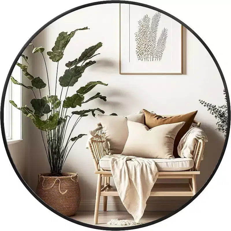 TUYOHW 36 Inch Wall Mount Bathroom Mirror,Round Wall Mount Vanity Mirror for Bathroom,Bedroom