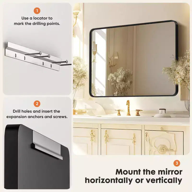 TUYOHW 30x22 Inch Wall Mount Bathroom Mirror,Modern Wall Mount Vanity Mirror for Bathroom,Entryway(Horizontal & Vertical)
