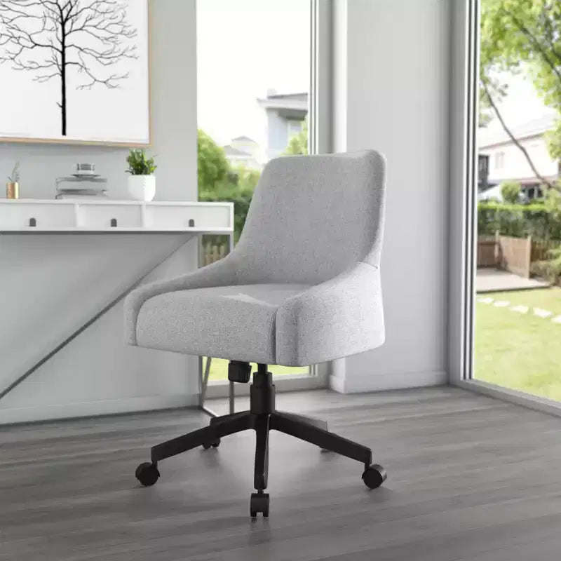 Boyle Desk Chair Gray: Boss Office Products, Molded Back, Pneumatic Lift, Nylon Base
