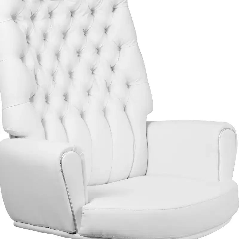 Flash Furniture High Back Traditional Tufted LeatherSoft Executive Swivel Office Chair with Silver Welt Arms