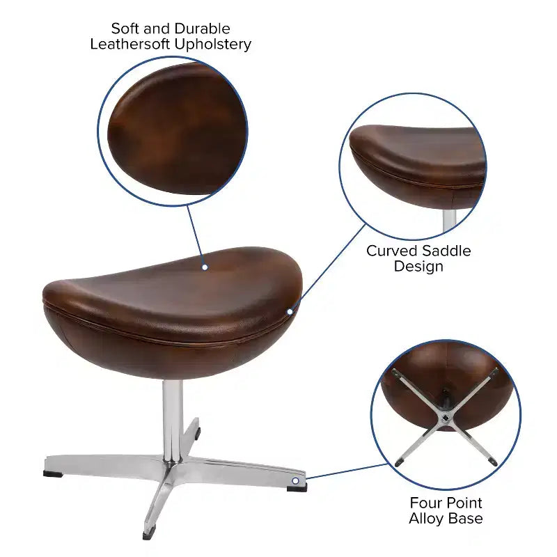 Emma and Oliver Saddle Ottoman - Footrest