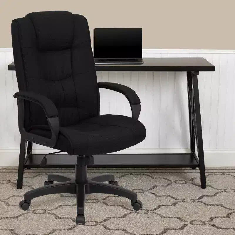 Emma and Oliver High Back Multi-Line Stitch Executive Swivel Office Chair with Arms