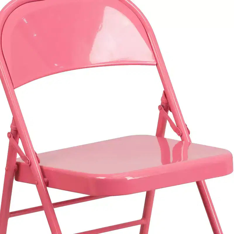 Emma and Oliver 2 Pack Home & Office Colorful Metal Folding Chair Teen and Event Seating