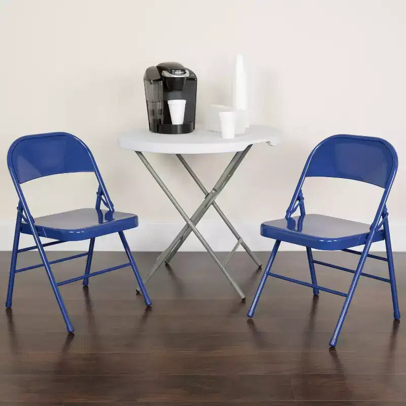Emma and Oliver 2 Pack Home & Office Colorful Metal Folding Chair Teen and Event Seating