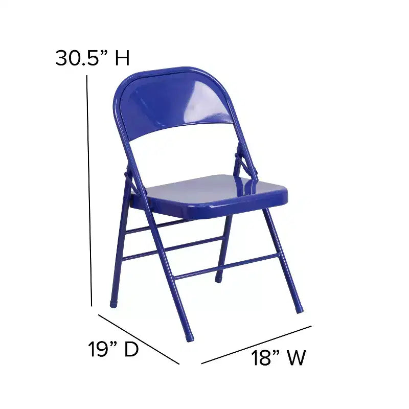 Emma and Oliver 2 Pack Home & Office Colorful Metal Folding Chair Teen and Event Seating