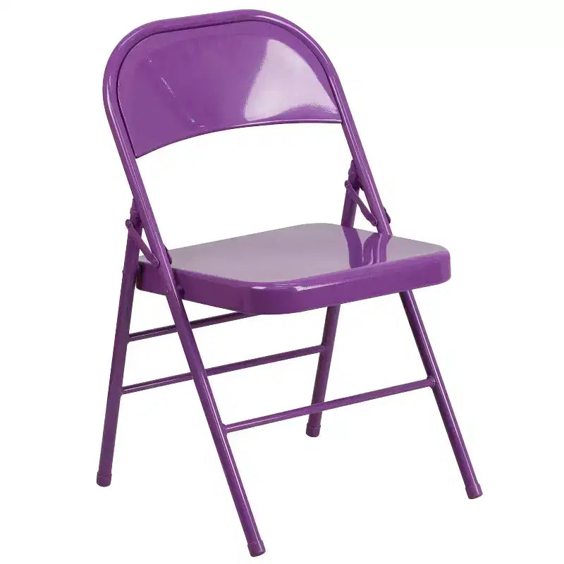 Emma and Oliver 2 Pack Home & Office Colorful Metal Folding Chair Teen and Event Seating