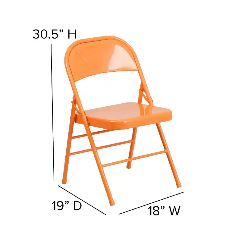Emma and Oliver 2 Pack Home & Office Colorful Metal Folding Chair Teen and Event Seating