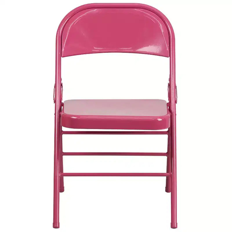 Emma and Oliver 2 Pack Home & Office Colorful Metal Folding Chair Teen and Event Seating