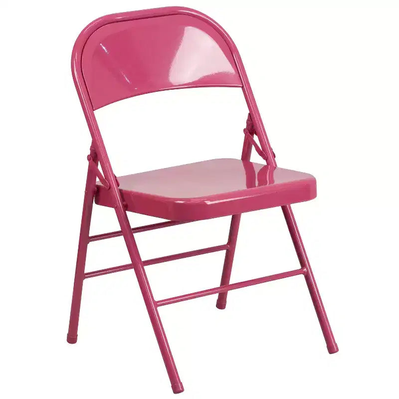 Emma and Oliver 2 Pack Home & Office Colorful Metal Folding Chair Teen and Event Seating