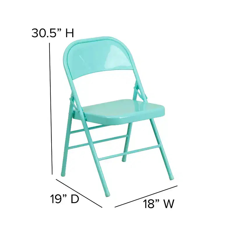 Emma and Oliver 2 Pack Home & Office Colorful Metal Folding Chair Teen and Event Seating