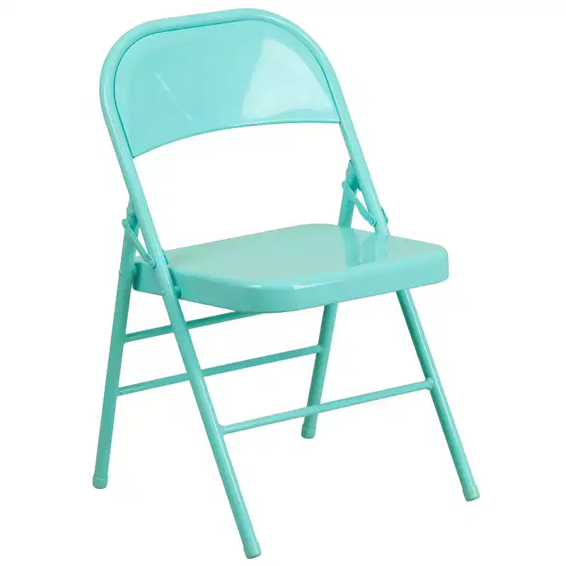 Emma and Oliver 2 Pack Home & Office Colorful Metal Folding Chair Teen and Event Seating