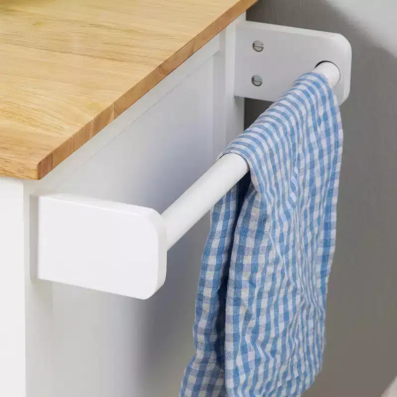 HOMCOM 27 Rolling Kitchen Island Cart with Drawer and Glass Door Cabinet, Kitchen Trolley with Adjustable Shelf and Towel Rack, White